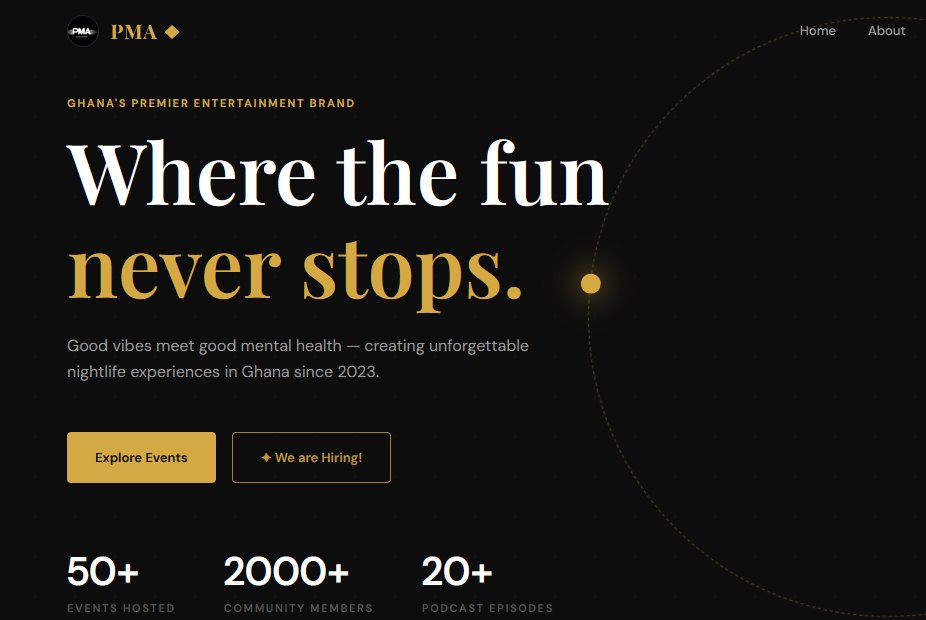 PMA Entertainment Platform Screenshot